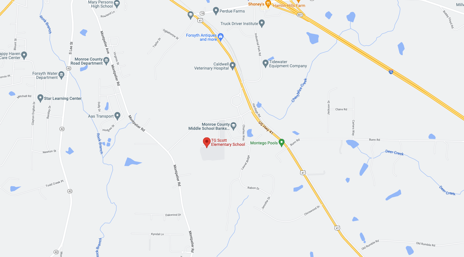 Map of T.G. Scott Elementary
