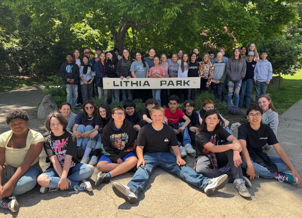 group of students at Lithia Park