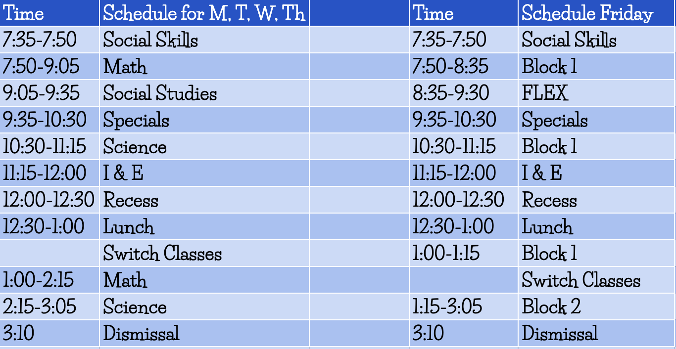 Schedule