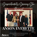 Superintendent's Shining Star Award Recipient Anson Everette