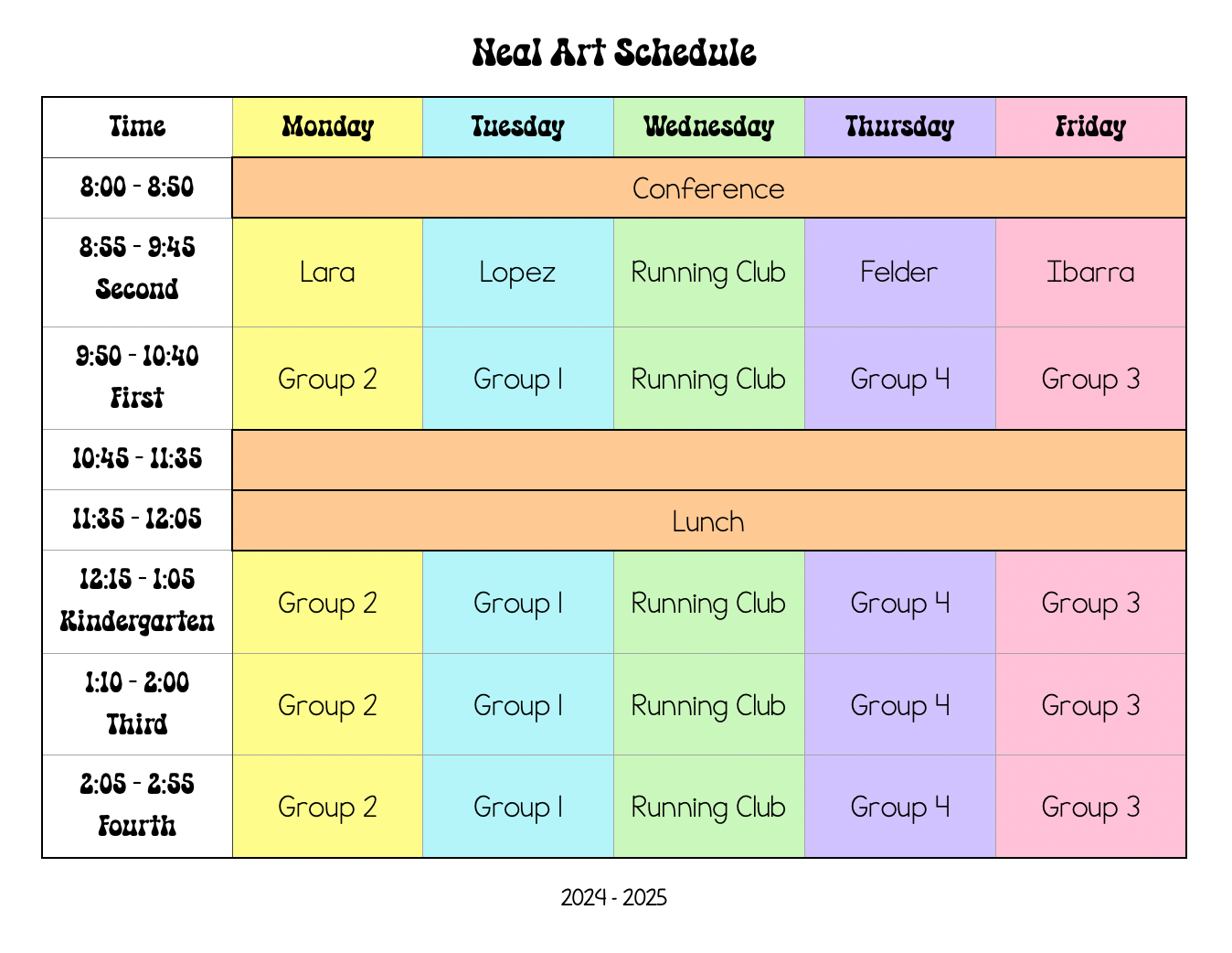 Art Schedule 