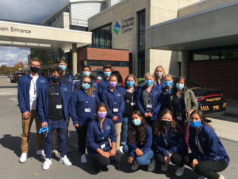 New Vision students outside Cayuga Medical for internship