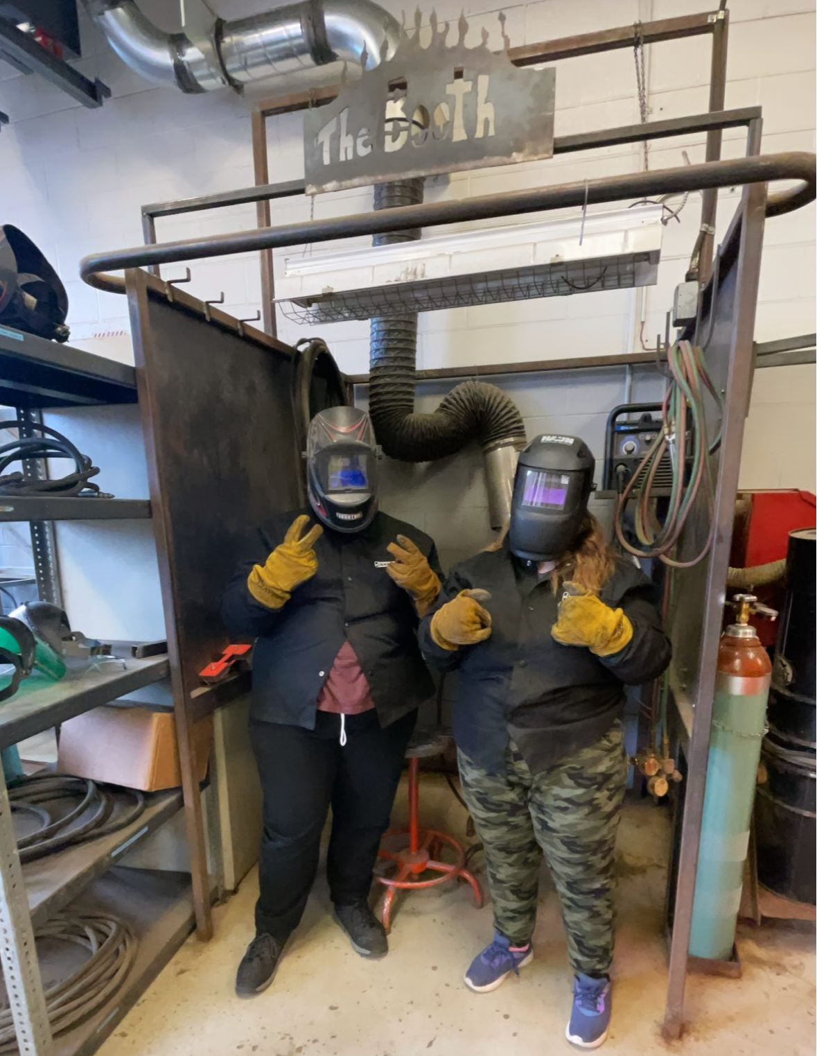 Outdoor Power students welding