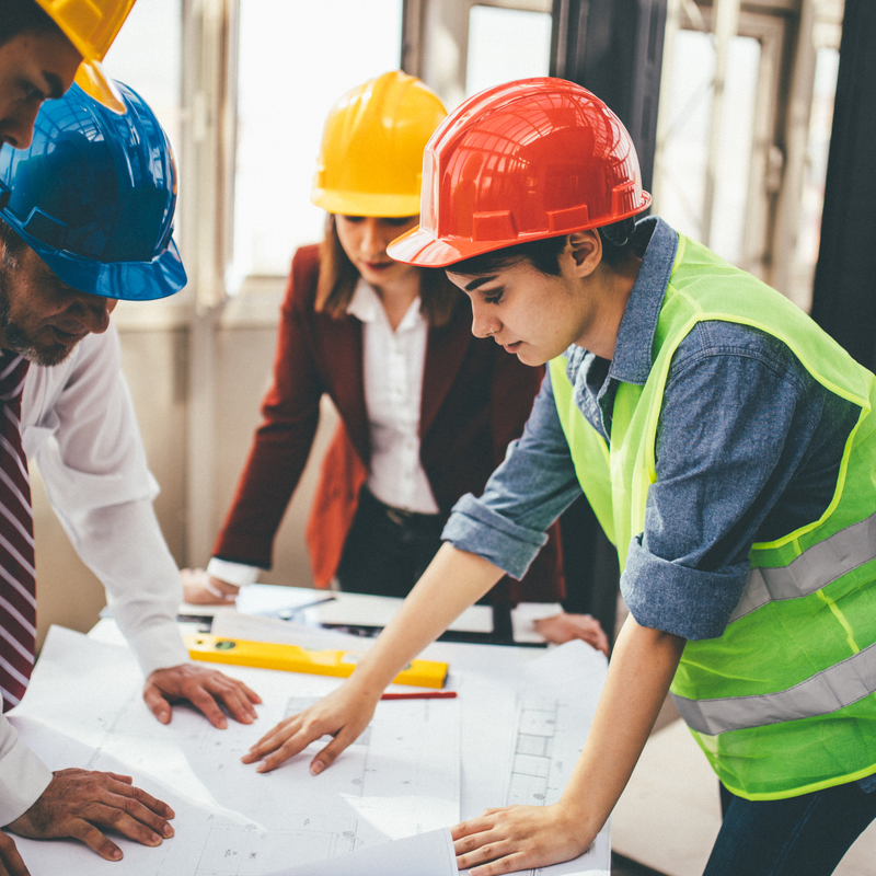 Construction trades students
