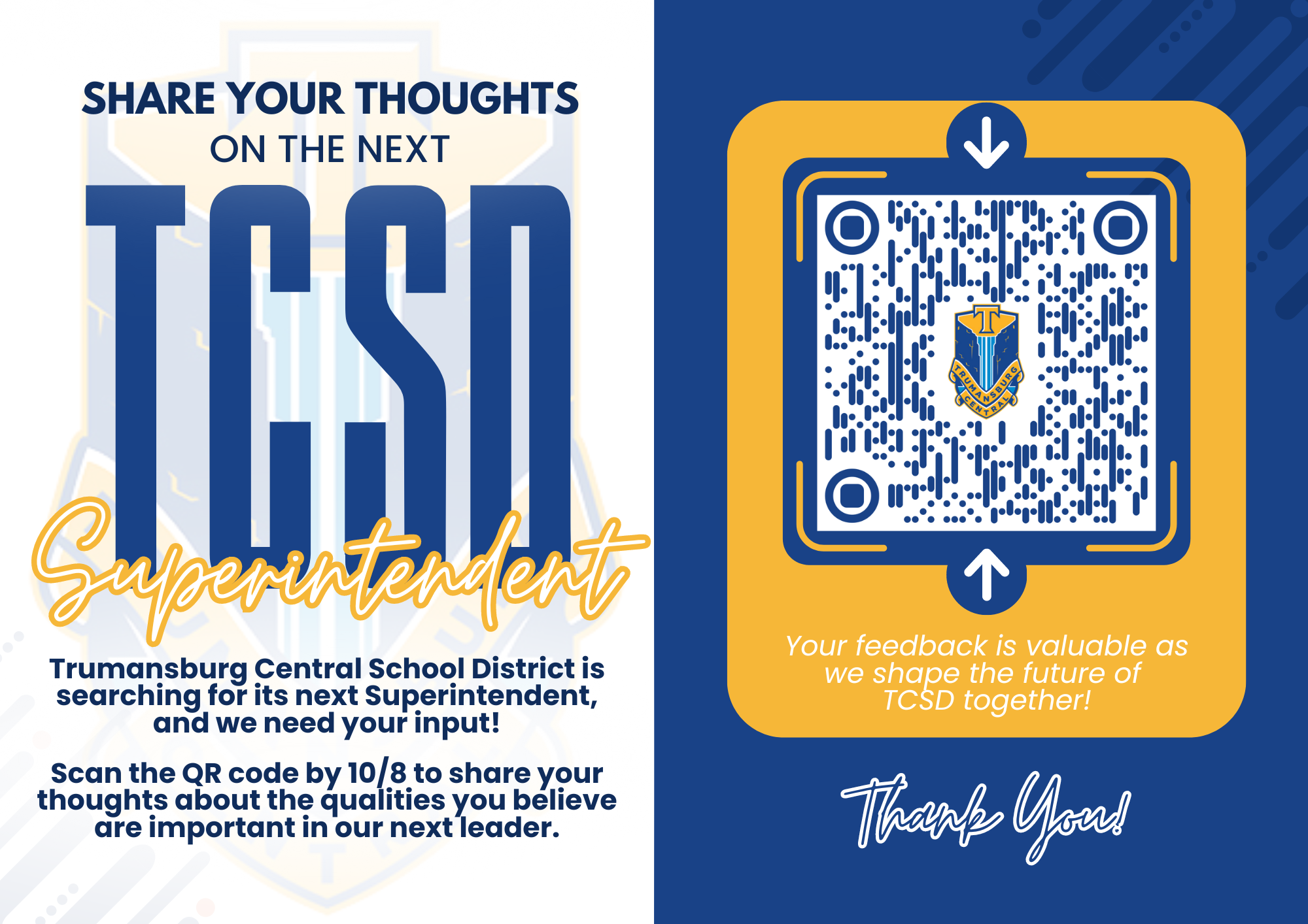 Trumansburg CSD Superintendent Stakeholder ThoughtExchange QR Code