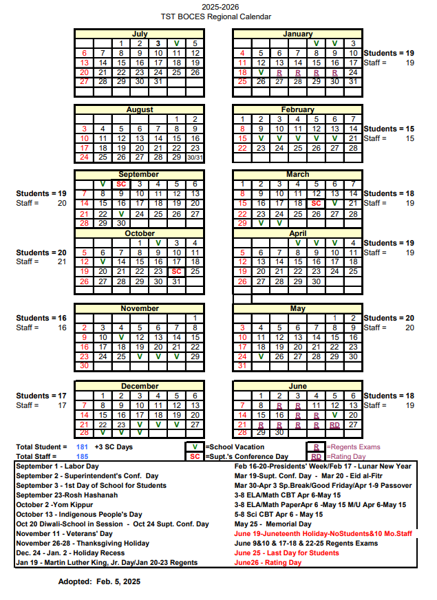 Regional Calendar 25-26