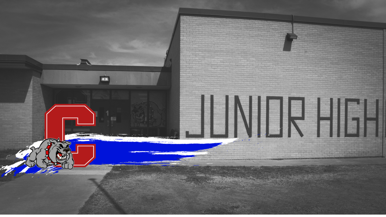 Junior high building-front door