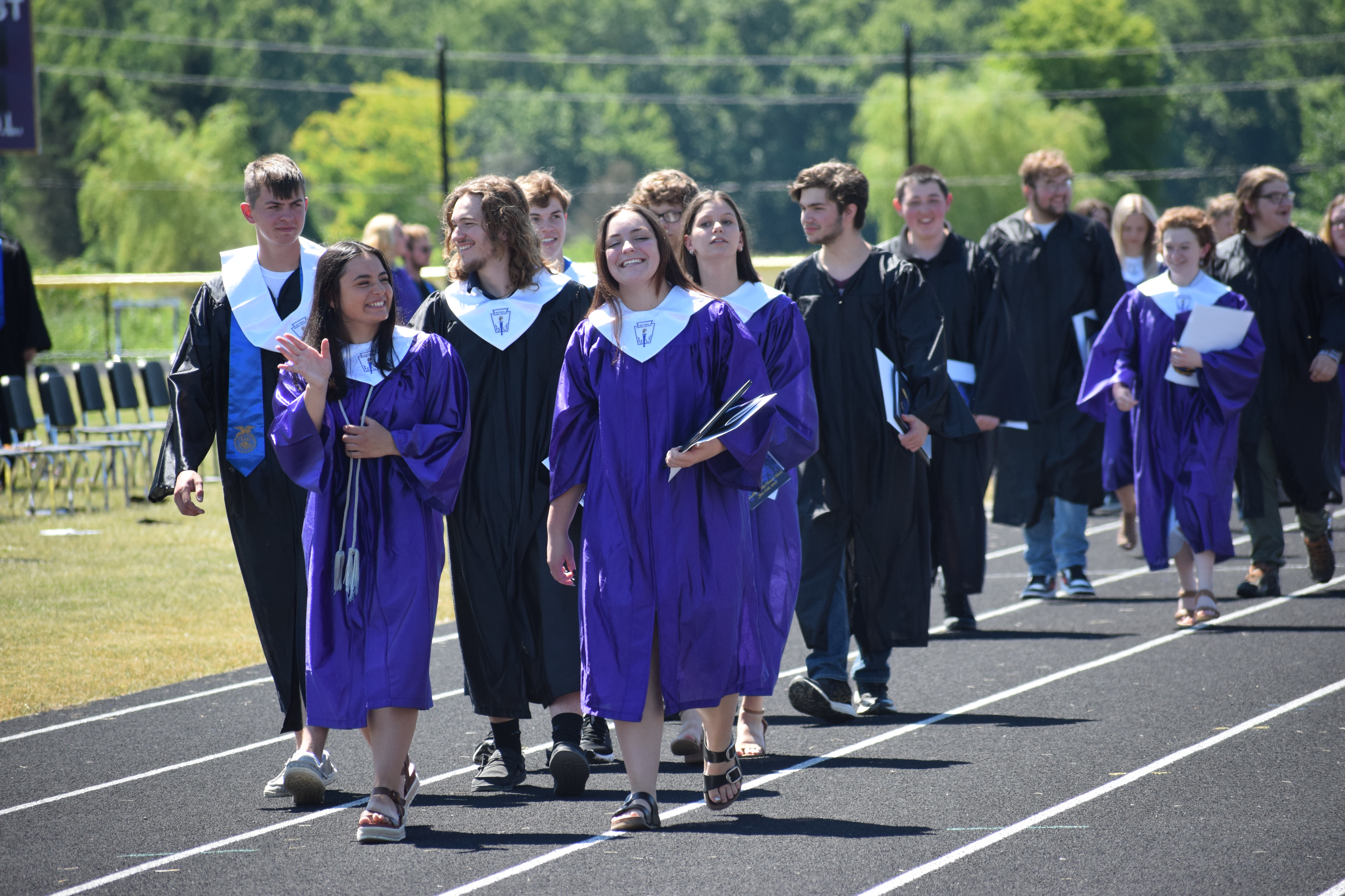Graduates walk
