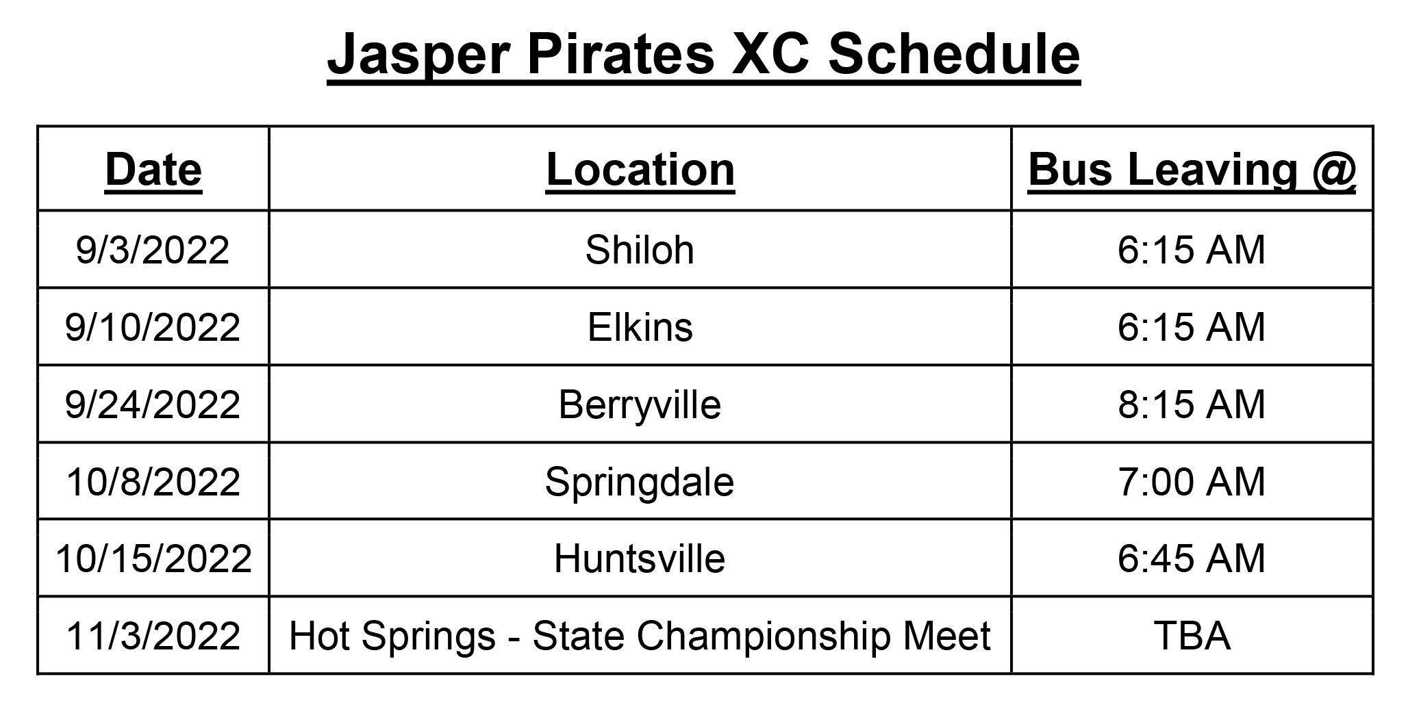 Cross Country Jasper High School