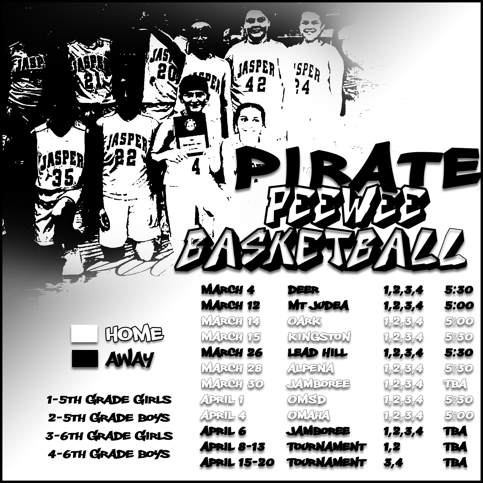PeeWee Basketball Schedule