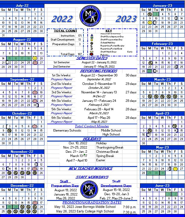 Calendar Monte Alto ISD