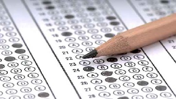 scantron sheet with some bubbles filled in by pencil