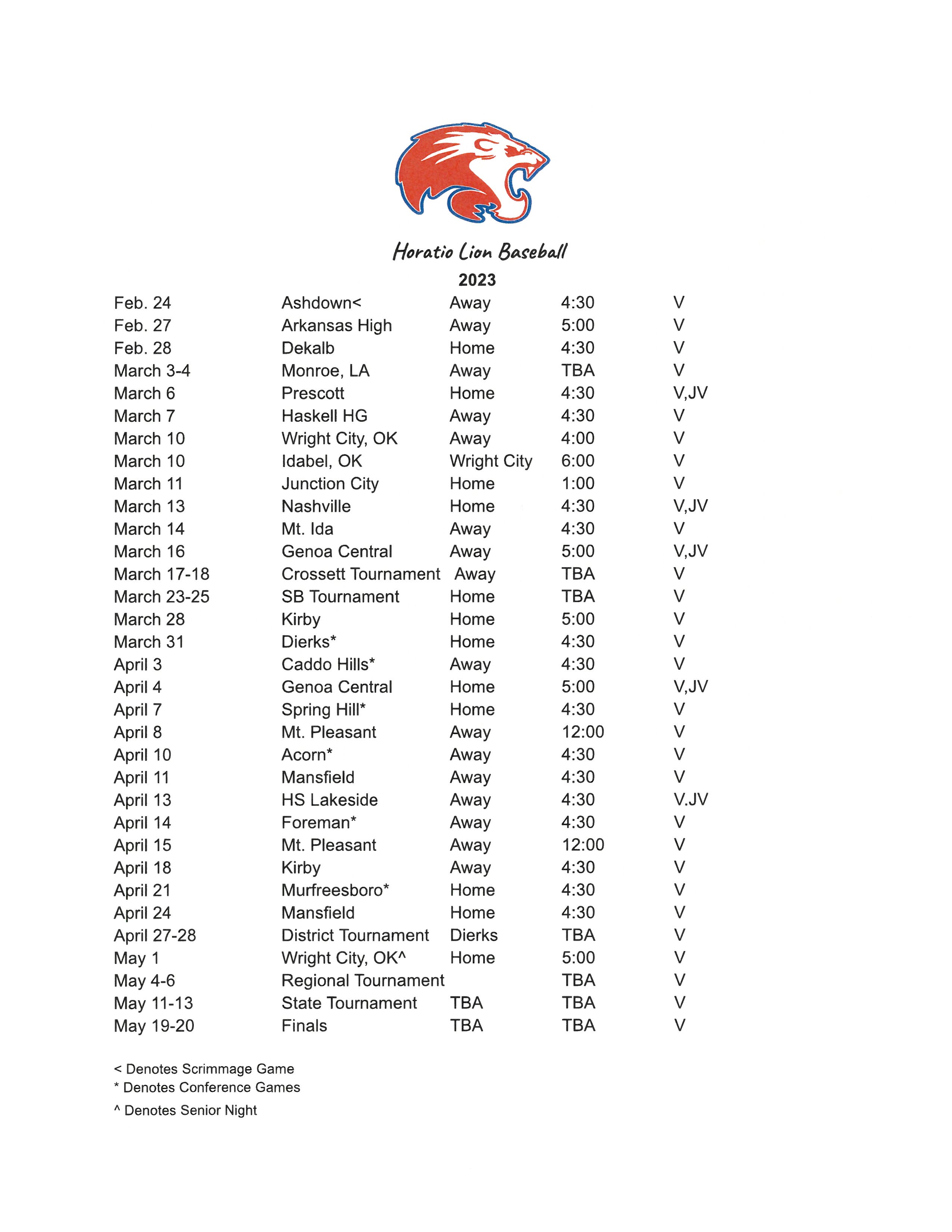 Baseball Horatio Public Schools