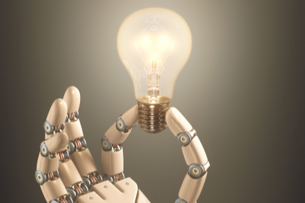 light bulb & robotic hand