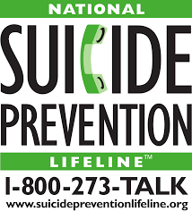 National Suicide Prevention Lifeline: 1-800-273-TALK