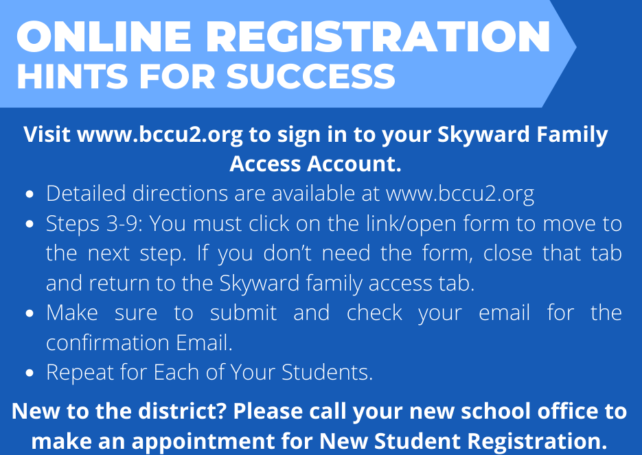 Online Registration Hints for Success Graphic