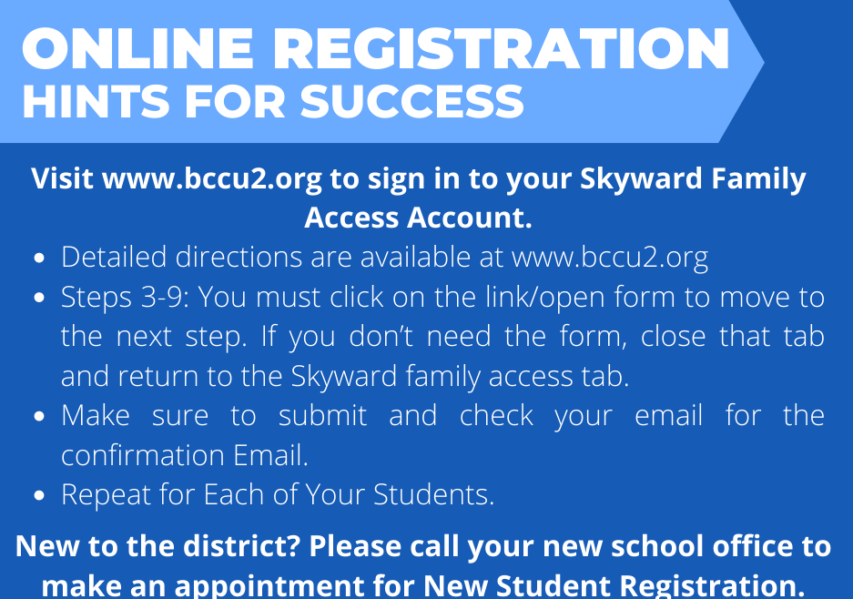 Online Registration Hints for Success Graphic