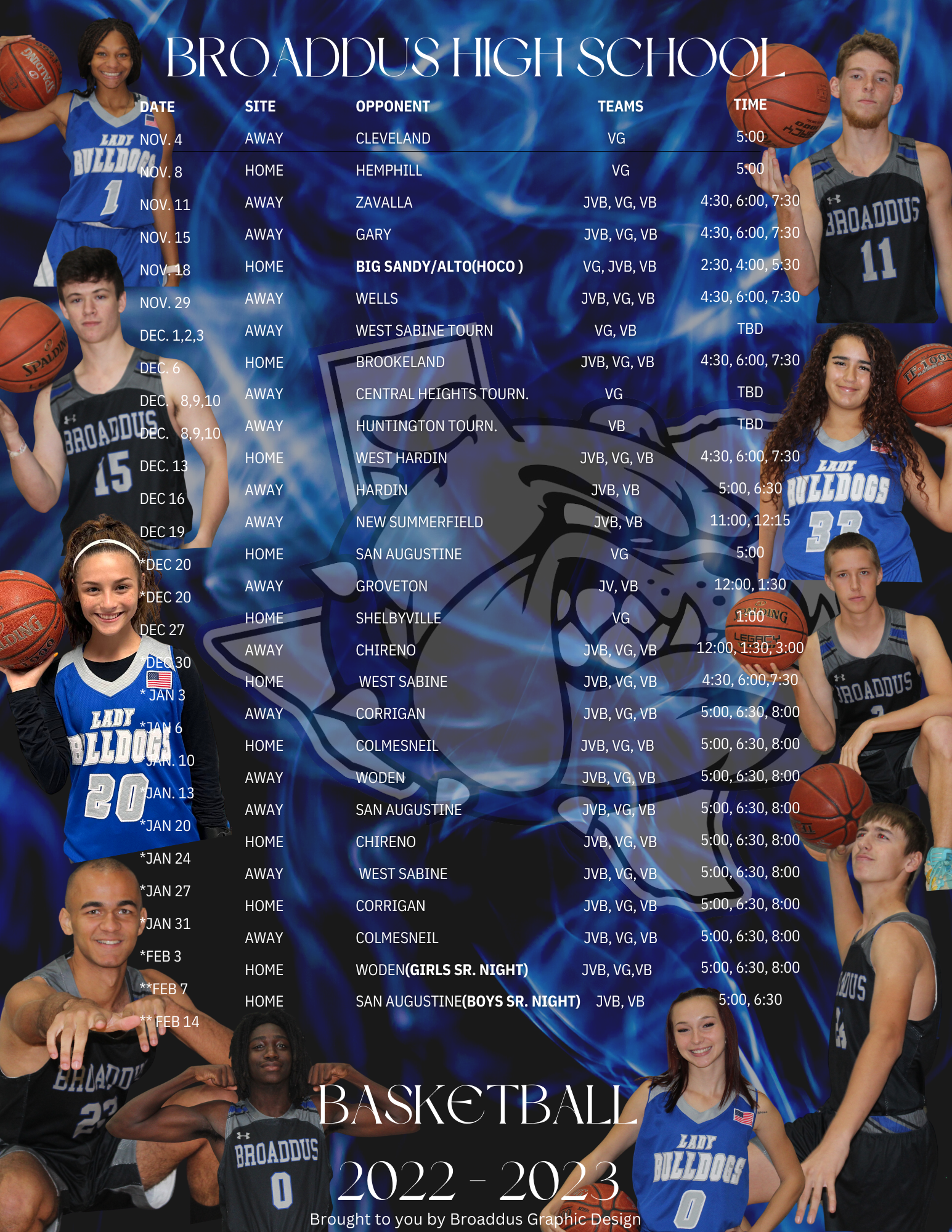 HS Basketball Schedule