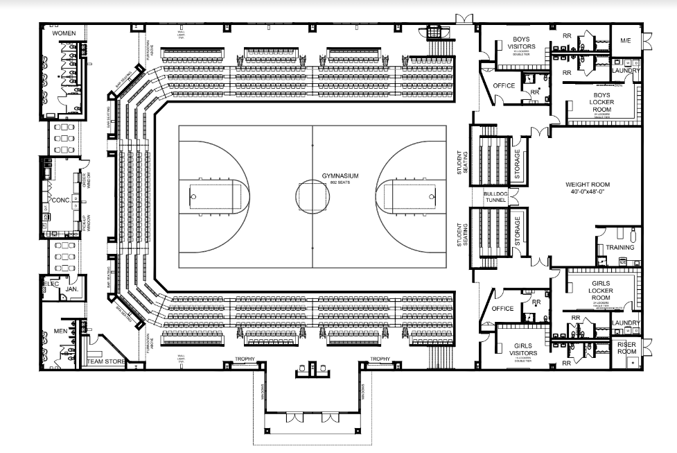 blueprint of the gymnasium