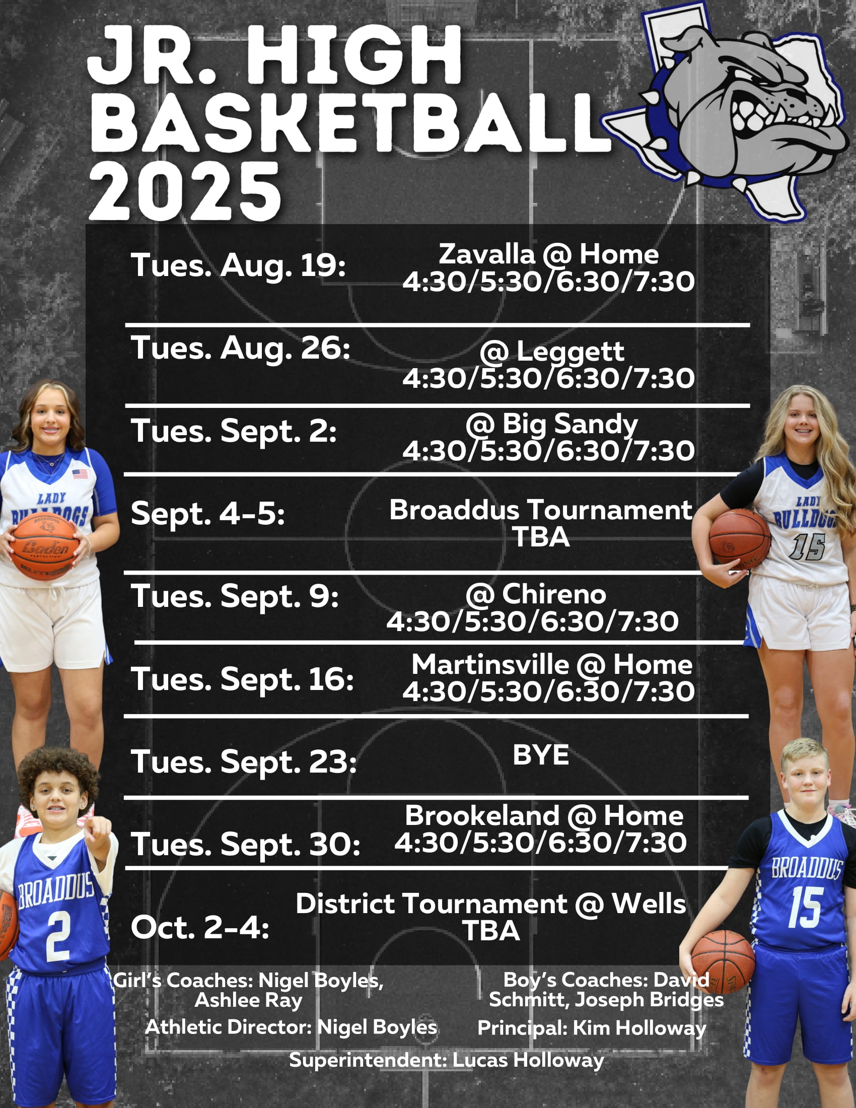 JH Basketball Schedule