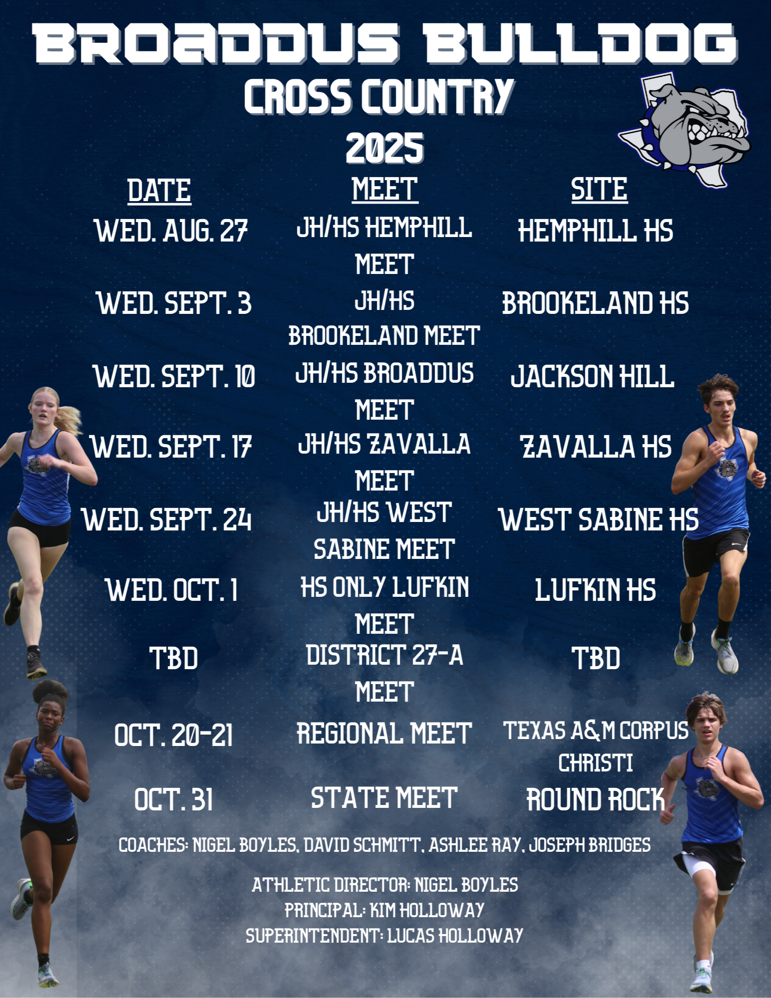Cross Country Schedule
