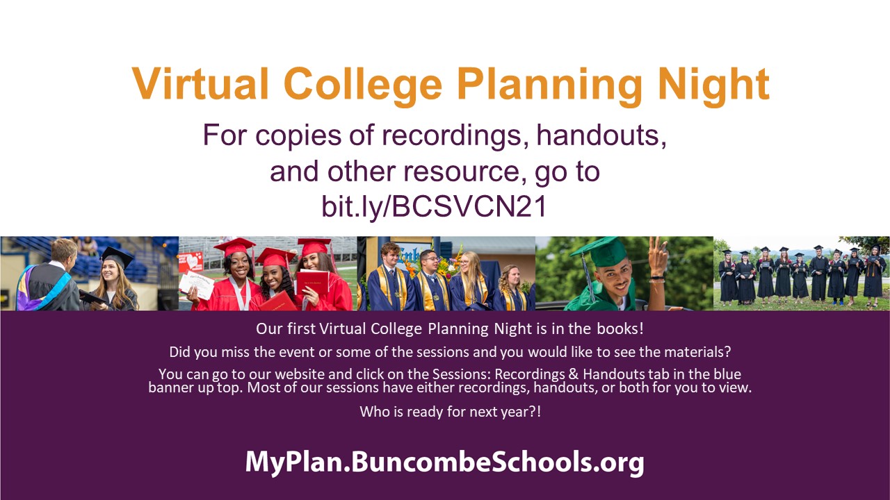 Virtual College Planning Night flyer