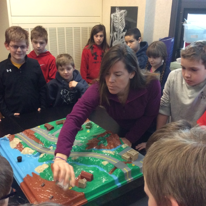 Guest Speaker showing students Source Pollution and how it works
