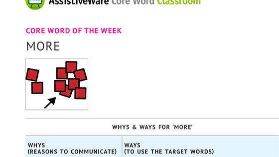 Graphic preview of the lesson plan PDF of the word "more"