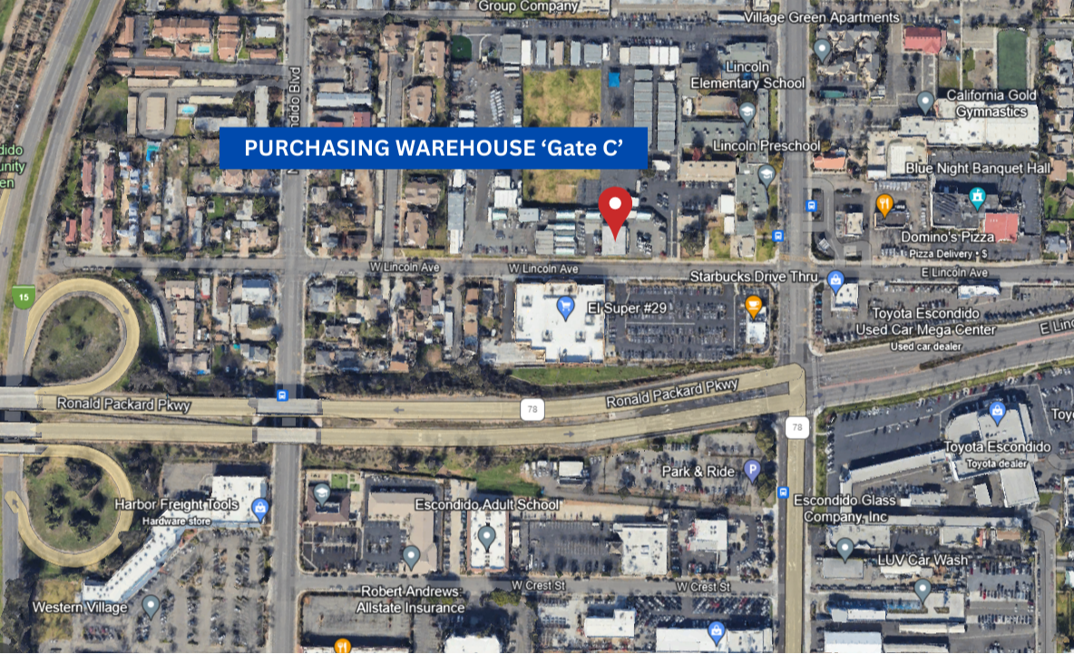 Map of Purchasing warehouse building location