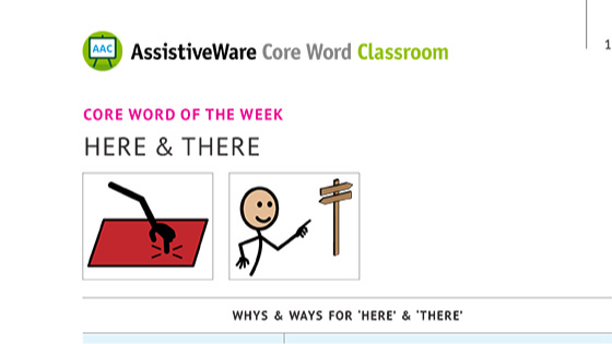 Graphic preview of the lesson plan PDF of the word "here"