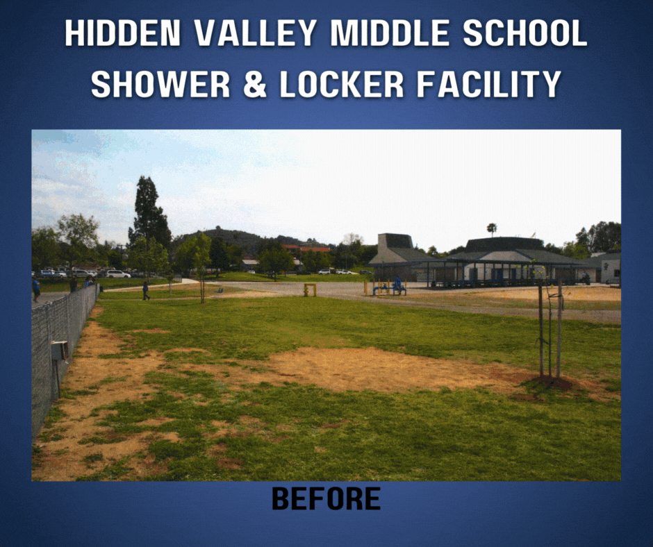 Progression pictures of new shower/locker facility at Hidden Valley Middle School