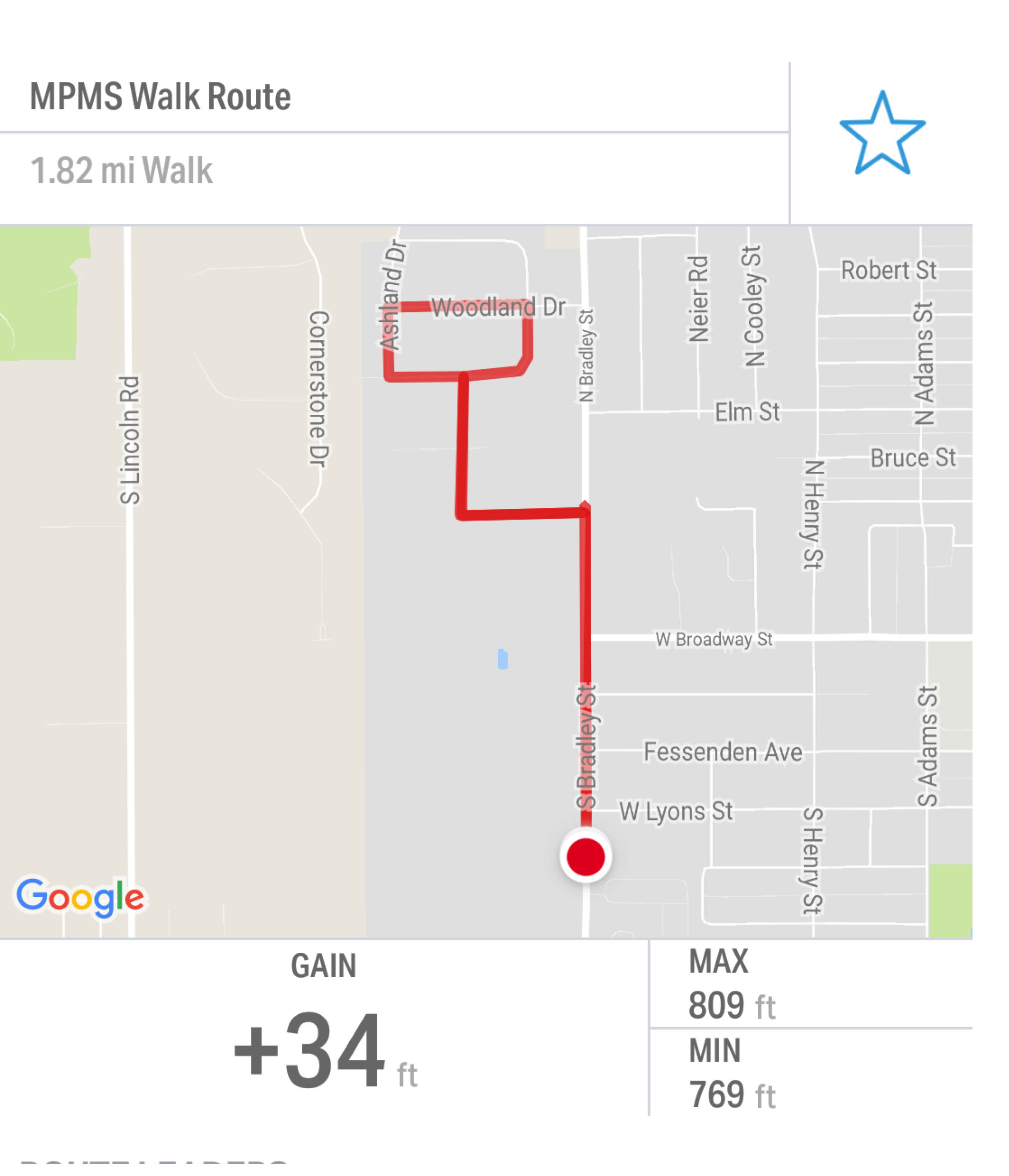 Middle School Walk Route Map2