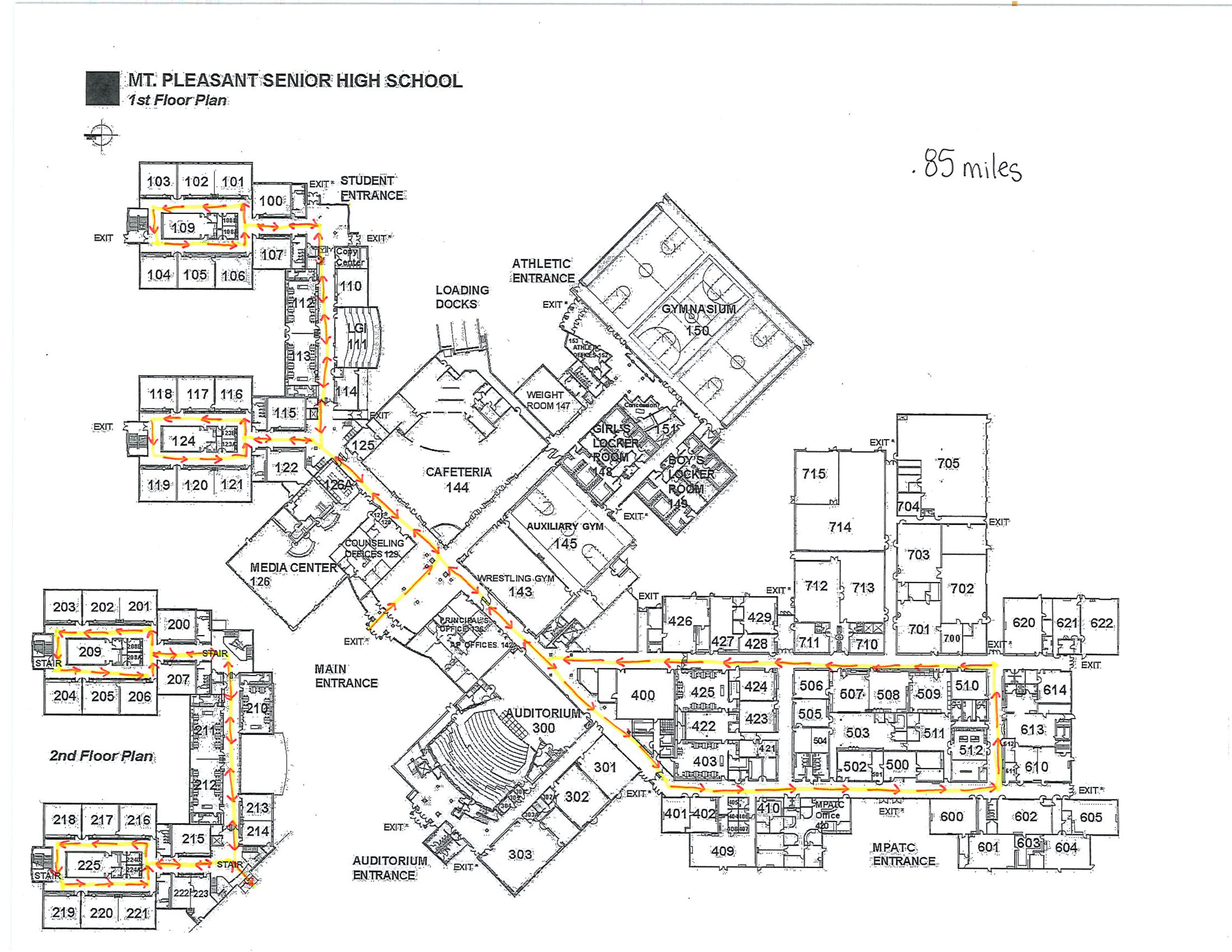 High School Indoor Walk Map