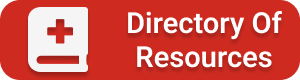 book icon on red button labeled directory of resources