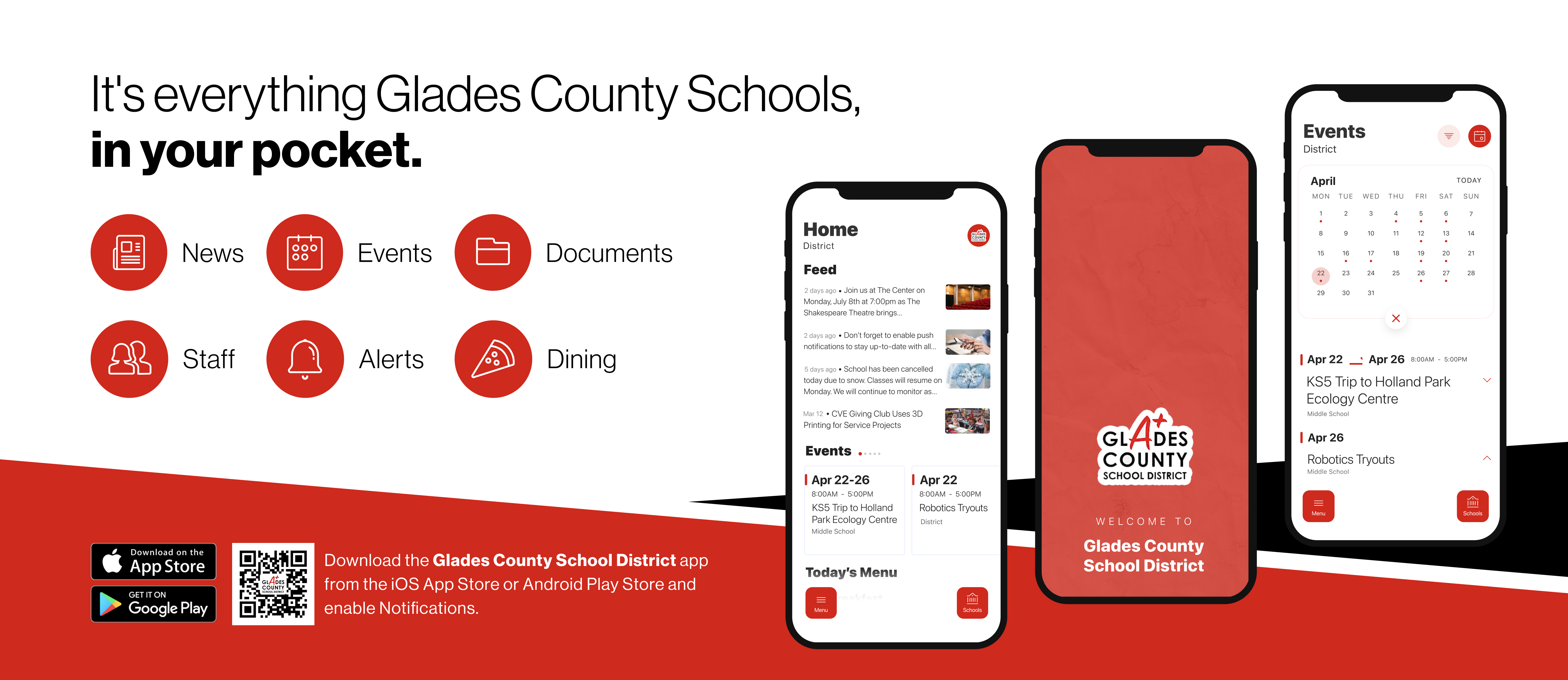 Say hello to Parent-Teacher chat in the new Rooms app. Download the Glades County School District app in the Google Play or Apple App store.