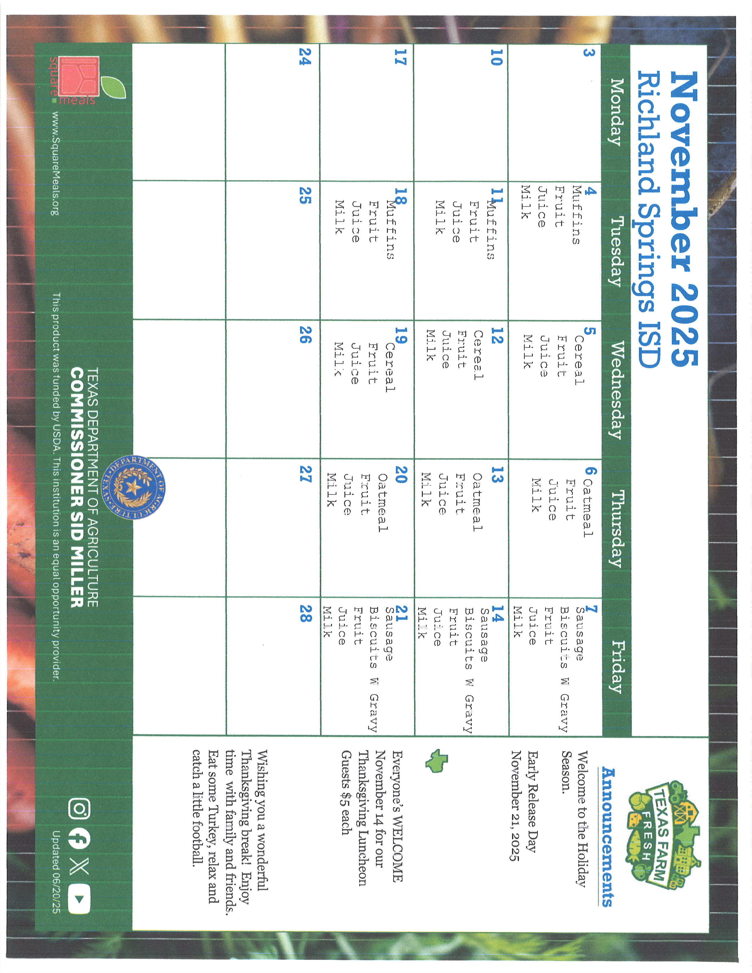 November 2025 Breakfast