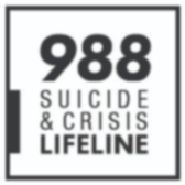 988 Suicide & Crisis Lifeline, text in black with a white background