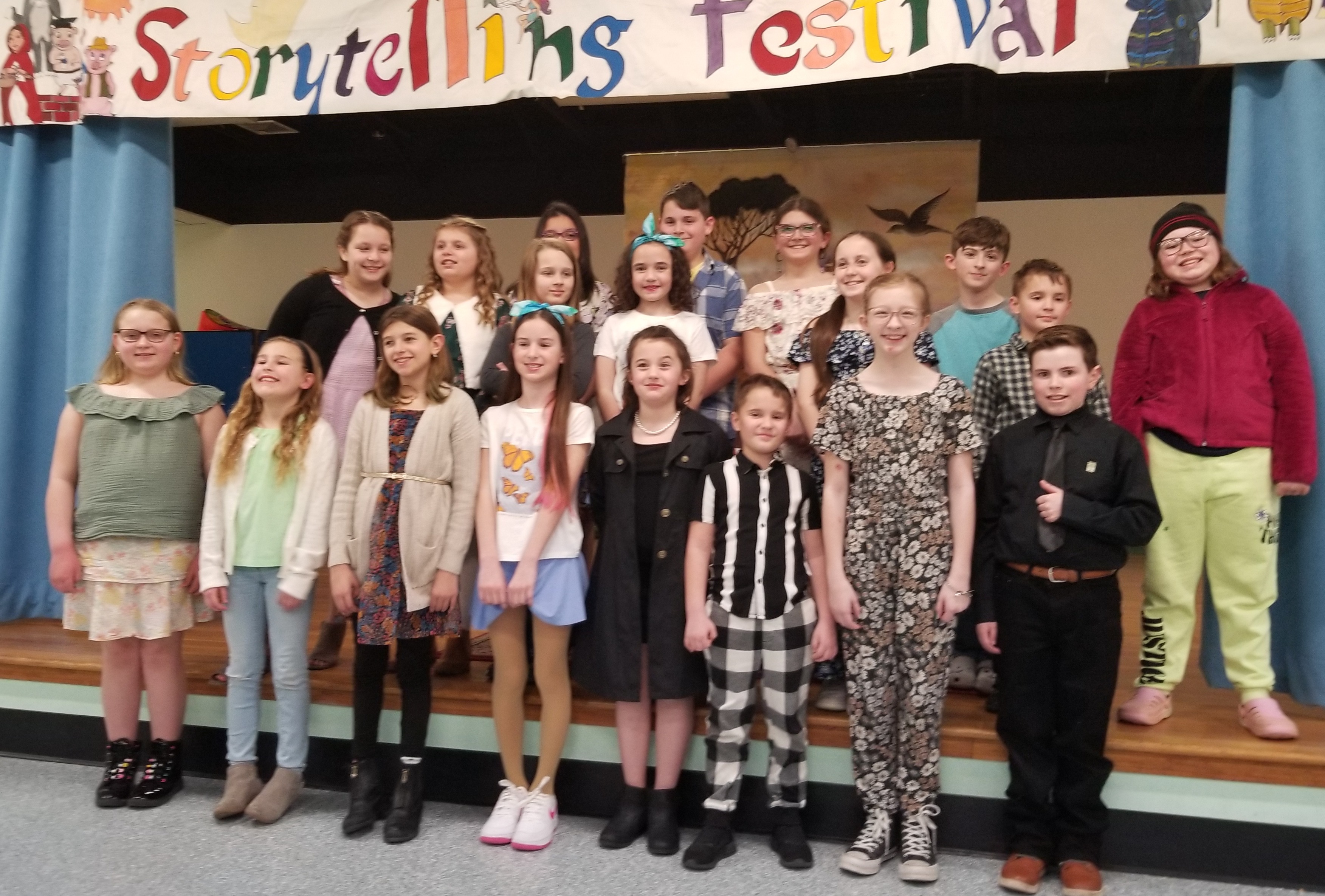 image of students after their storytelling festival