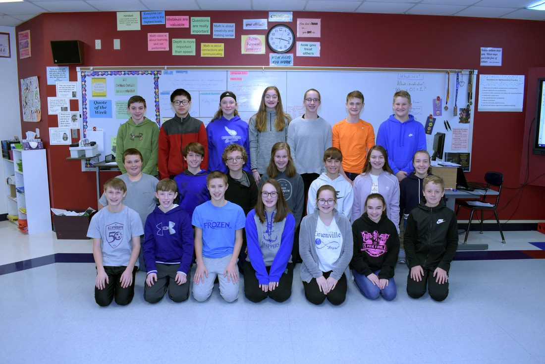 Members of the 8th grade math team