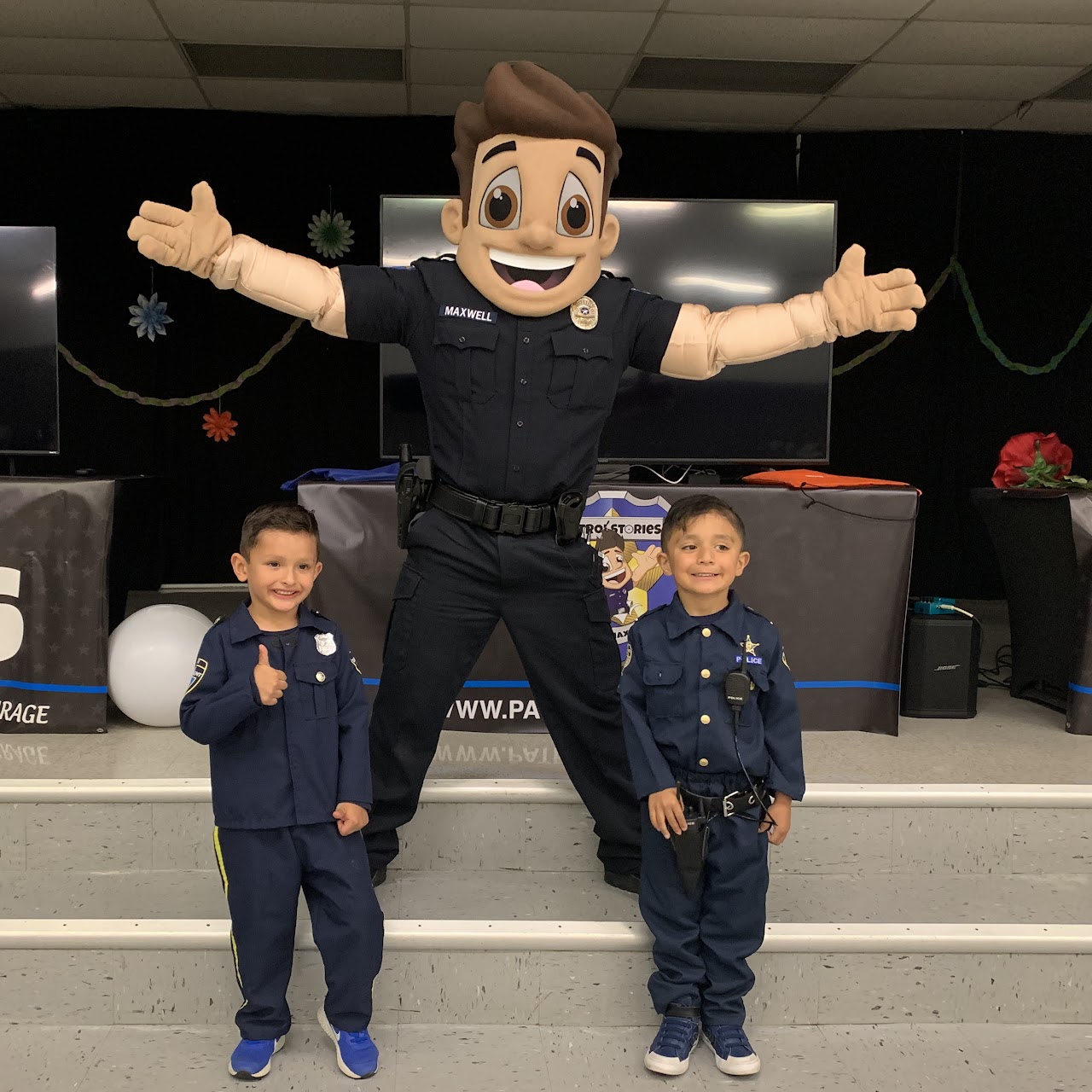 Paw Patrol character and two kids