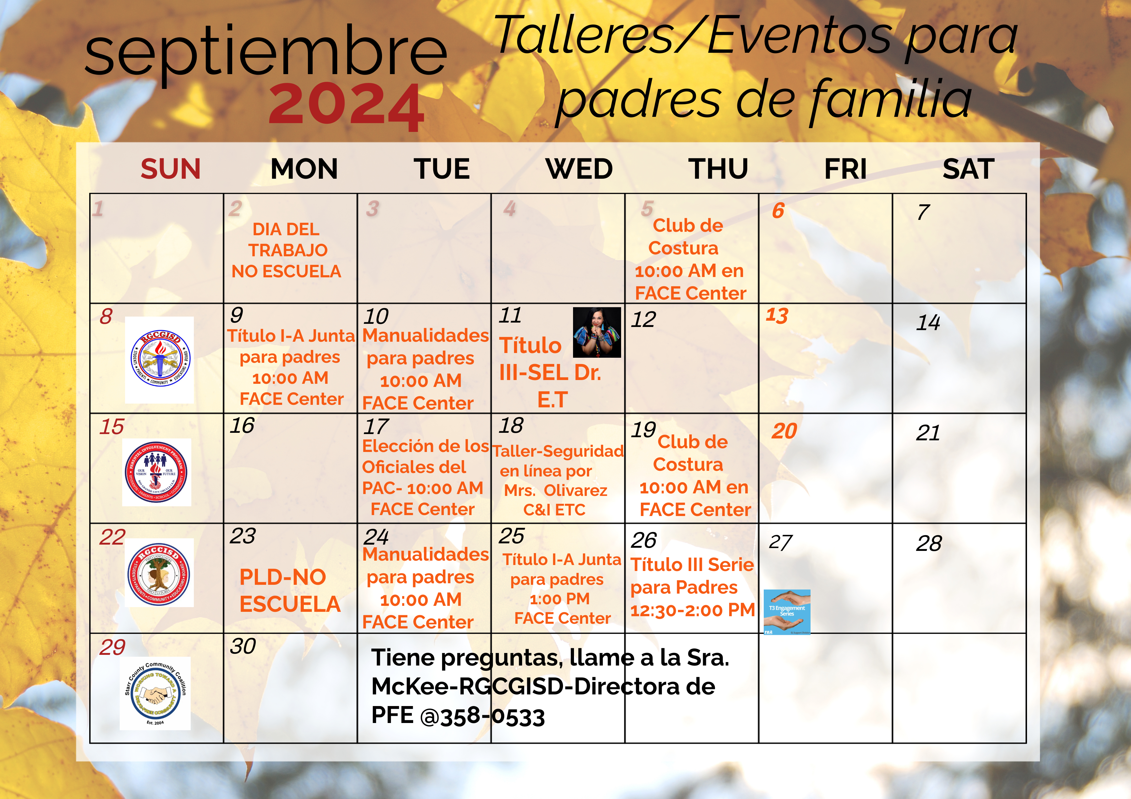 JUNTA DE PADRES DE FAMILIA- CALENDARIO DE SEPTIEMBRE 2024