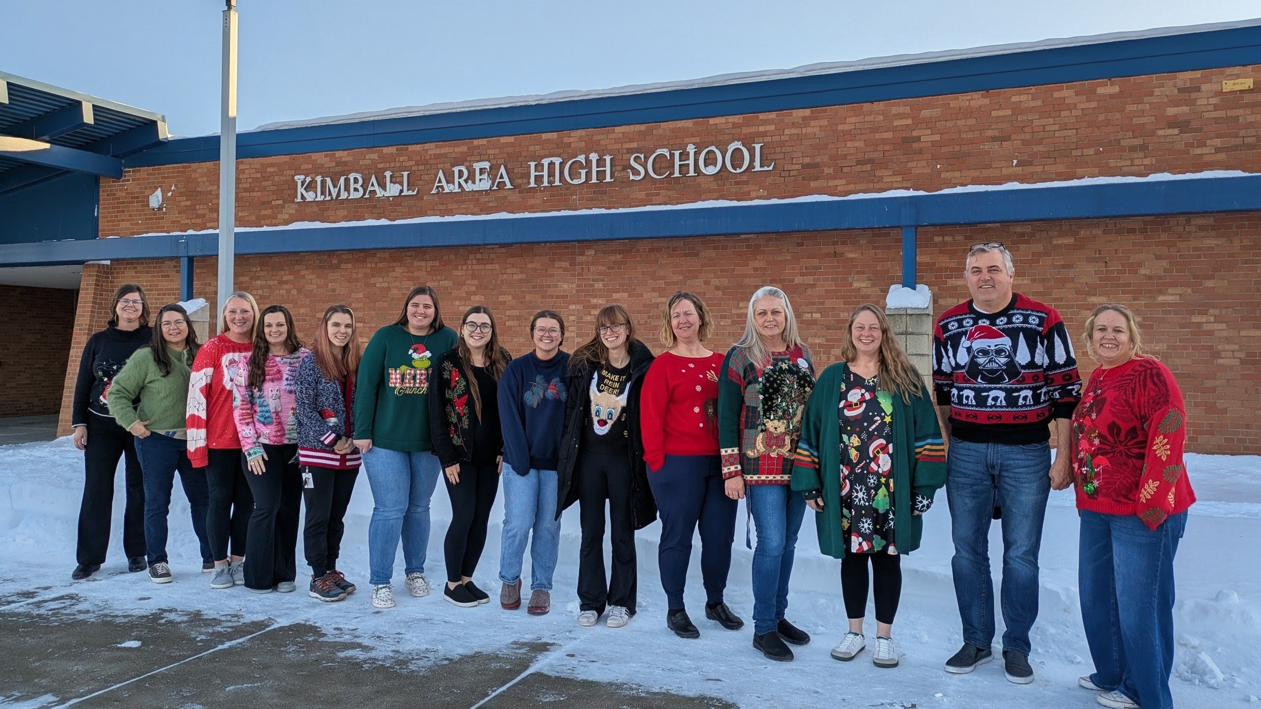 group image of staff ugly sweater day