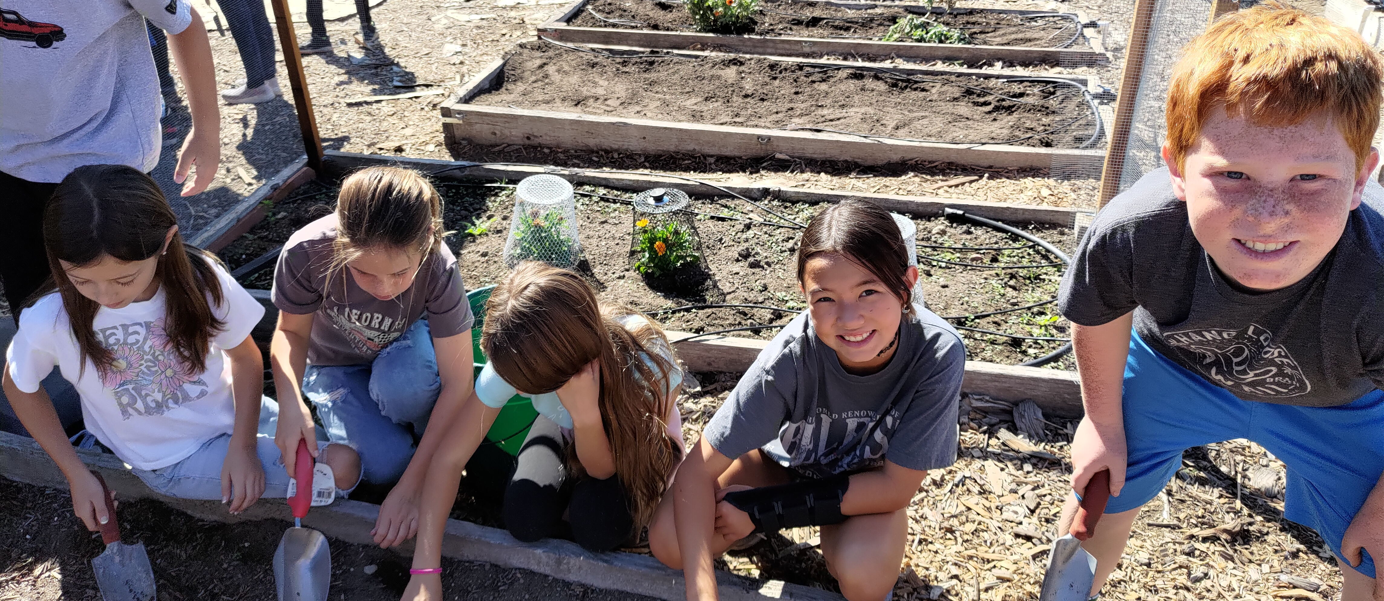 Vine Hill Students Gardening