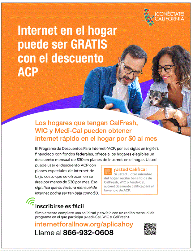 Free internet flyer in Spanish