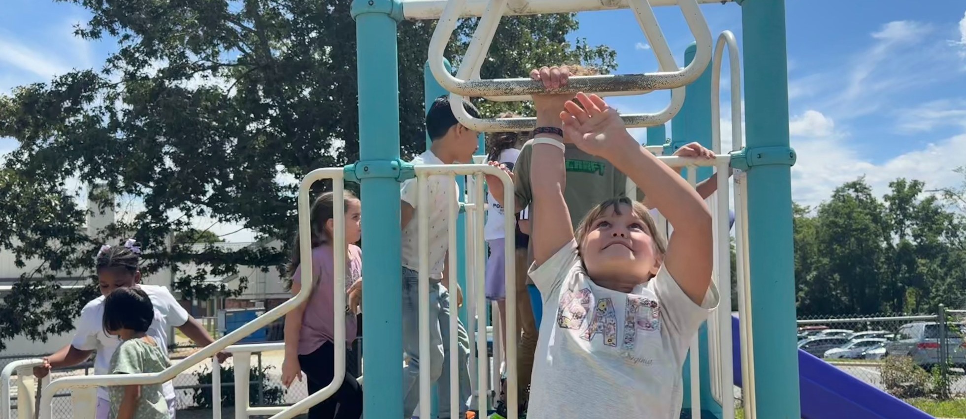 Second grade enjoying recess. 