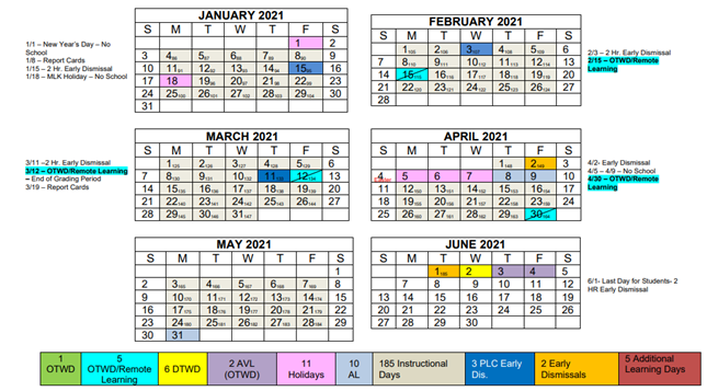BCS Academic School Calendars