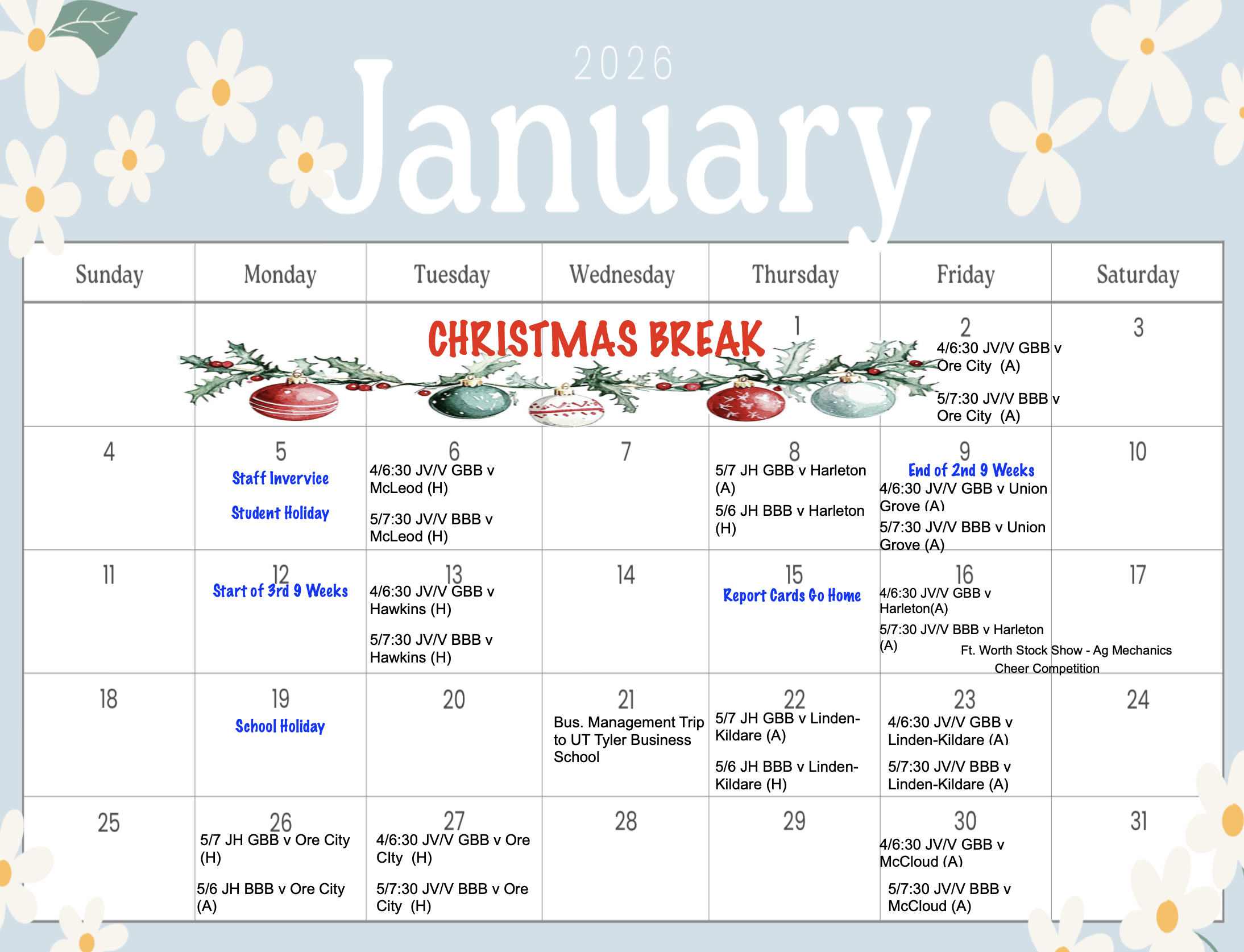 January Calendar