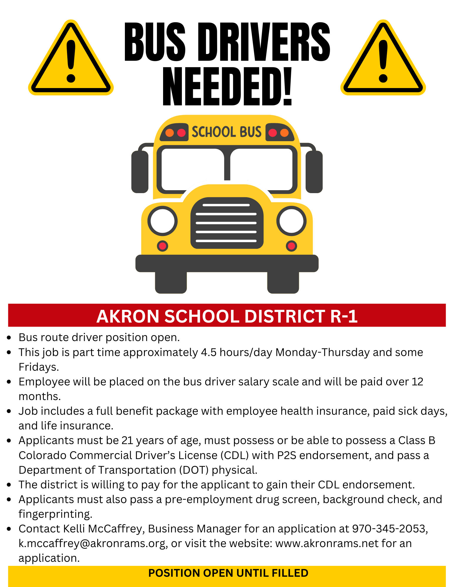 Employment Opportunities Akron School District No. R1
