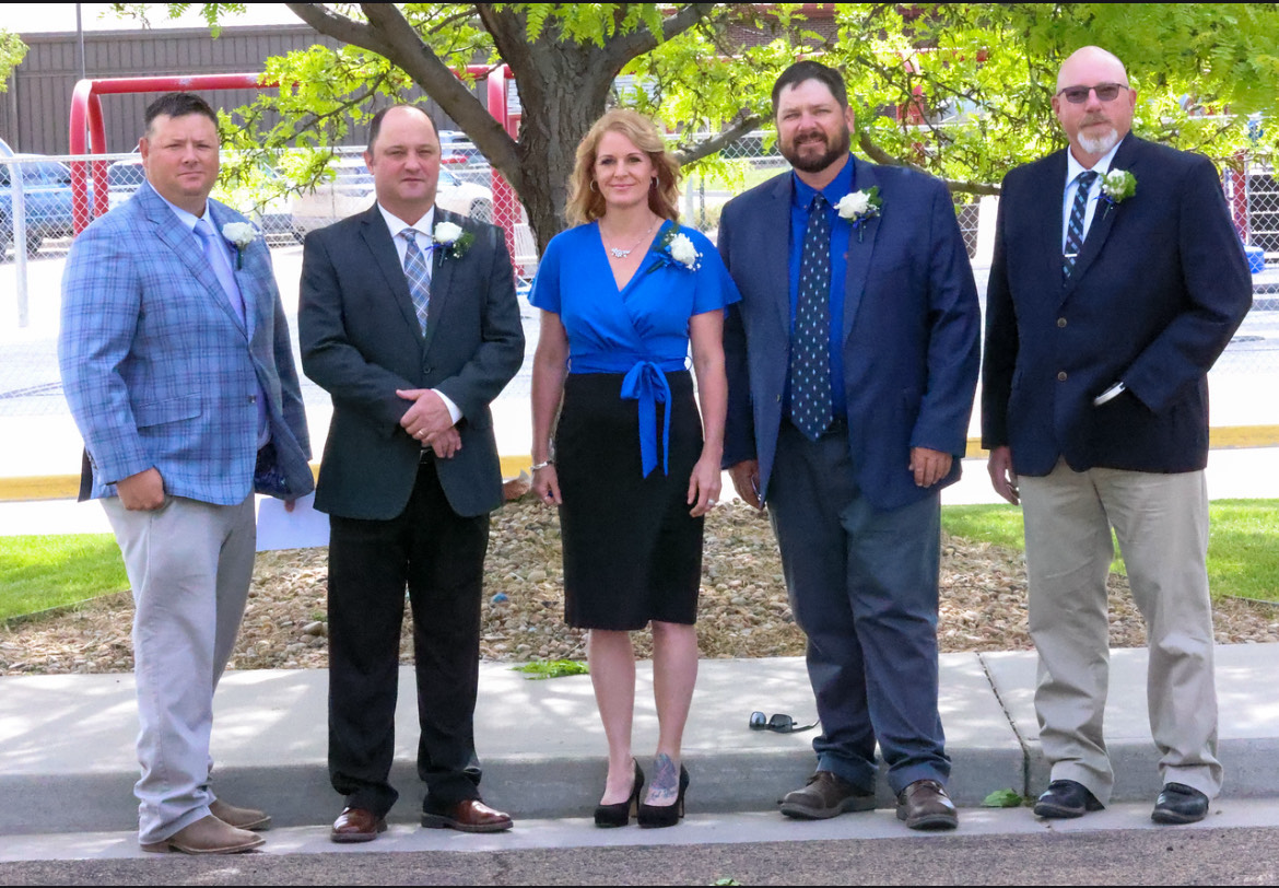 2024 school board members: Pat O'Neil, Fred Raish, Megan Bower, Barney Filla, Andy Molt