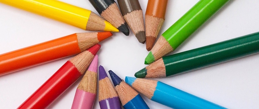 colored pencil stock photo